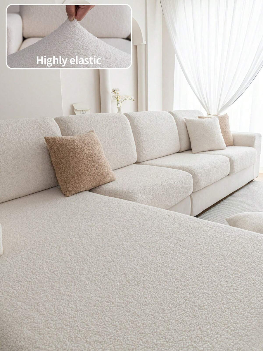 1pc Elastic All-Season Sofa Seat Cover, Minimalist Modern Style Non-Slip Sofa Slipcover, Living Room Sofa Protector Suitable For L-Shaped Sofa And 1/2/3/4 Seater Sofa